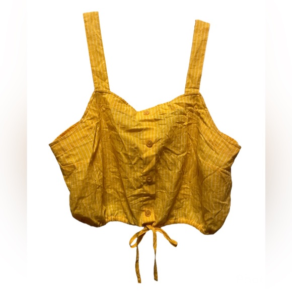 Linen Striped Crop Top - Picture 3 of 7